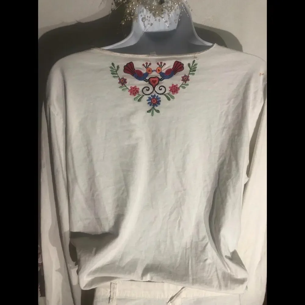 White stag Embroidered white shirt large - Picture 5 of 6